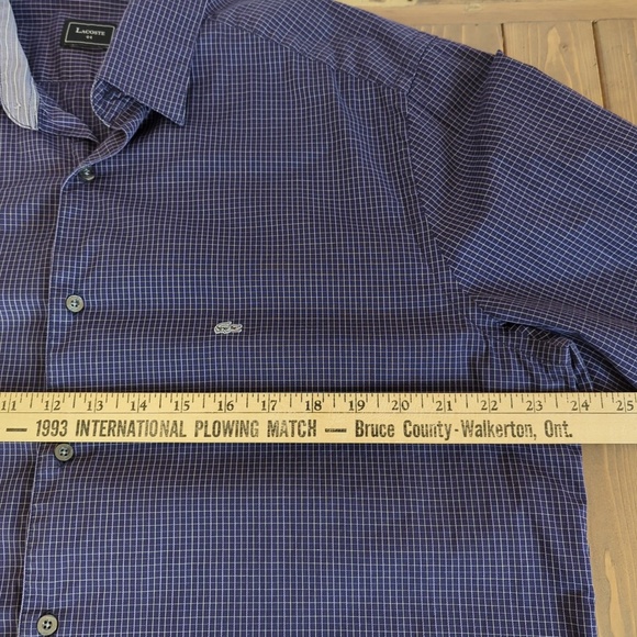 Lacoste Men’s Purple Long Sleeve Button Down Shirt - Picture 8 of 13